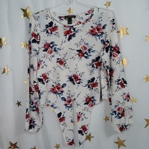 Revamped long Sleeve Floral Crop Top |  Size S